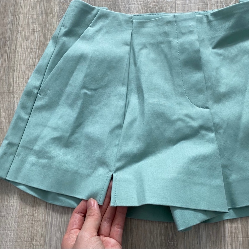 ICB Mint Mid Rise Pleated Mini Shorts - Picture 2 of 9